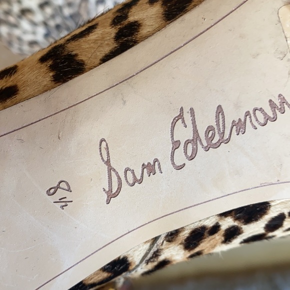 SIZE 8.5 LEOPARD SAM EDELMAN KINZEY KITTEN HEEL BOOTIE - Picture 5 of 5